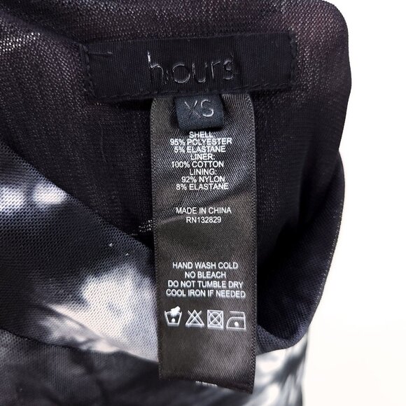 Revolve H:ours Monroe Mesh Bodysuit Black Tie Dye size XS Snap Button - Picture 12 of 13